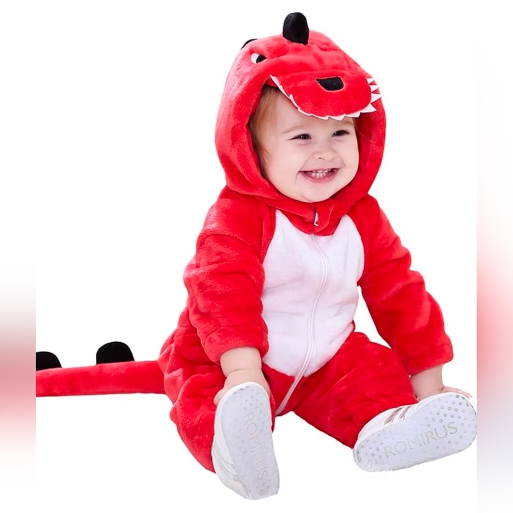 QIAONIUNIU Halloween Dinosaur Baby Costume Size 59/40 (2-6 Months) Brand New.